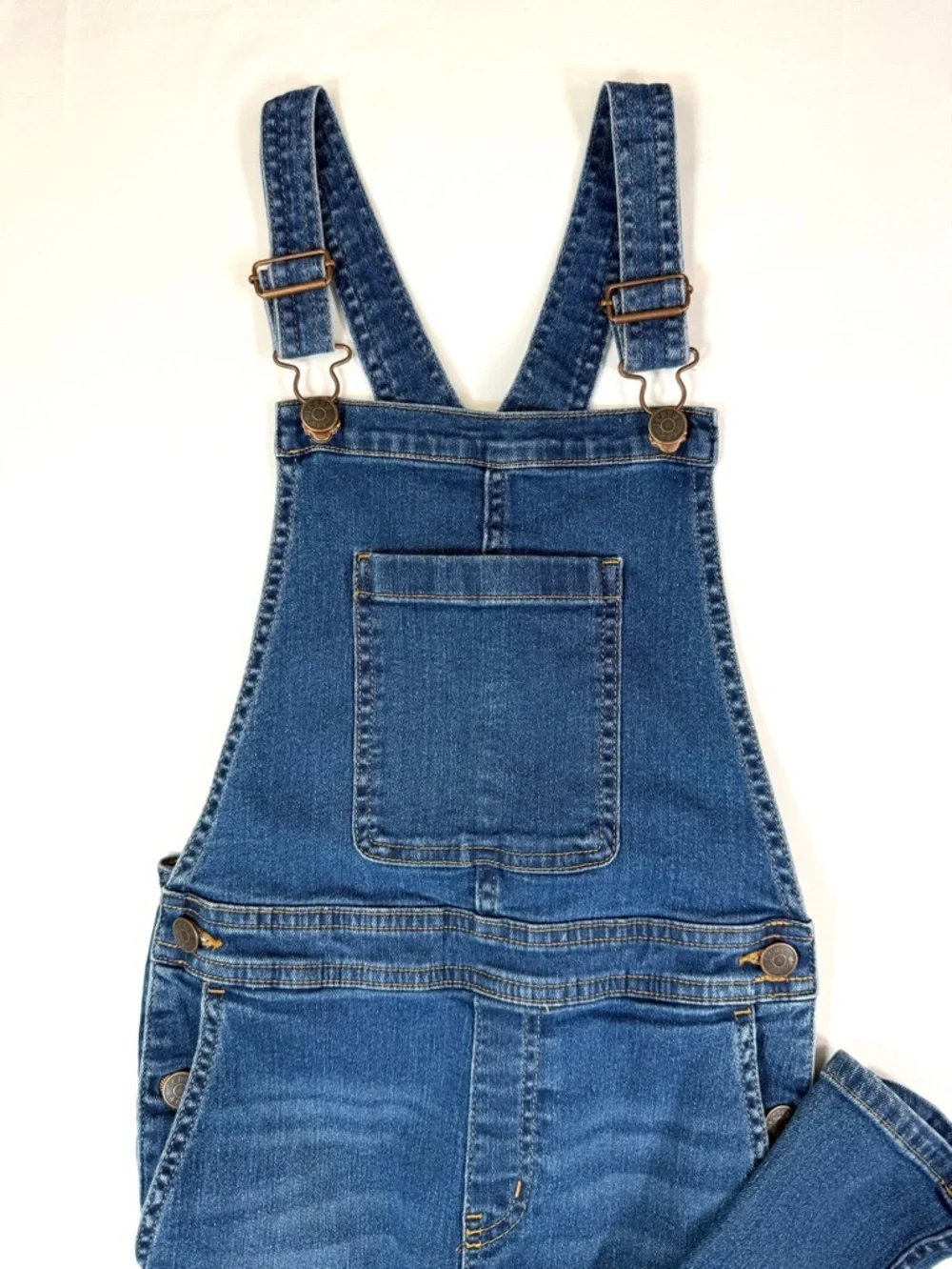 CREWCUTS Girls Overalls Size 10 Denim Slim‎ Fit Adjustable Strap Classic Casual